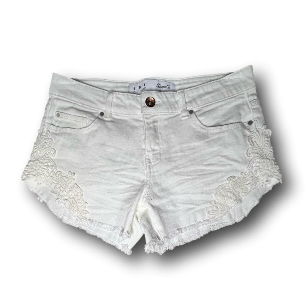 Denim Co Primark white embroidered Jean shorts